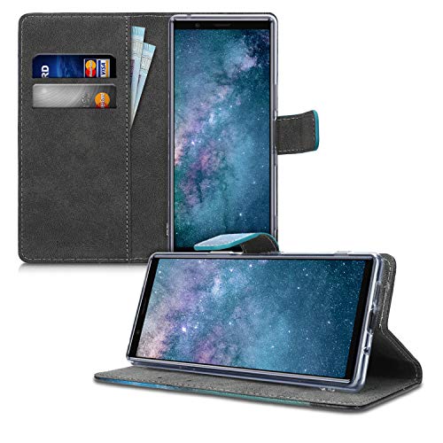 kwmobile Funda Compatible con Sony Xperia 5 - Carcasa de Cuero sintético árbol y Estrellas - con Tarjetero