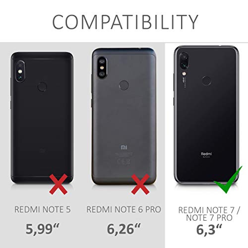 kwmobile Funda Compatible con Xiaomi Redmi Note 7 / Note 7 Pro - Carcasa de TPU Silicona - Protector Trasero en Turquesa neón