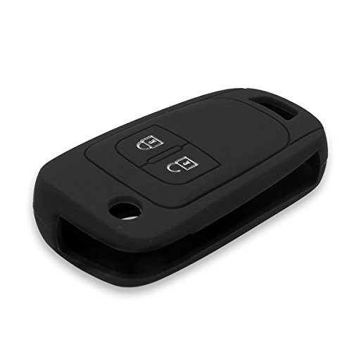 kwmobile Funda de Silicona Compatible con Opel Chevrolet Llave de Coche Plegable de 2 Botones - Carcasa Suave de Silicona - Case Mando de Auto Negro