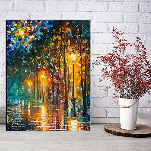 KWzEQ Cuadro En Lienzo Carteles Abstractos de la Escena de la Calle y decoración de la Pared de Las imágenes,30x45cm,Pintura sin Marco