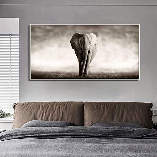 KWzEQ Imprimir en Lienzo Carteles de Pared de Elefante y decoración del hogar para Sala de estar50x100cmPintura sin Marco
