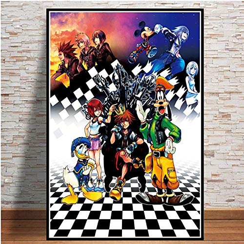 KWzEQ Imprimir en Lienzo Imágenes de Dibujos Animados póster Moderno e imágenes para el sofá de la Sala de estar70x105cmPintura sin Marco