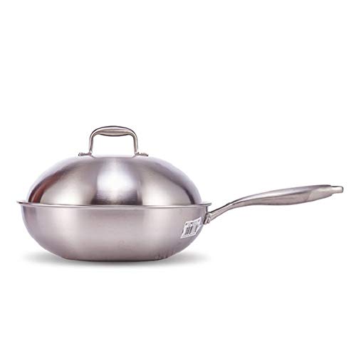 KX-YF Sartén con Antiadherente Cinco Capa de Aceite Libre del Oro del Acero Fumar Marihuana 304 Acero Inoxidable Wok Antiadherente Pan rápida Fry Foto Color Inducción Adecuada