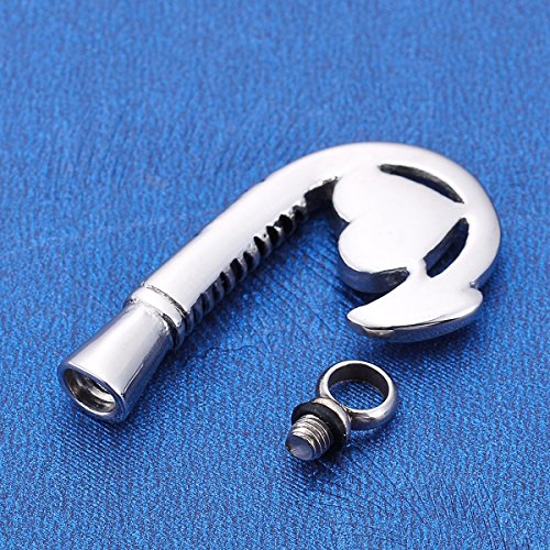 KY - Collar con colgante de urna conmemorativa de perro negro con forma de palma y corazón de acero inoxidable para cenizas