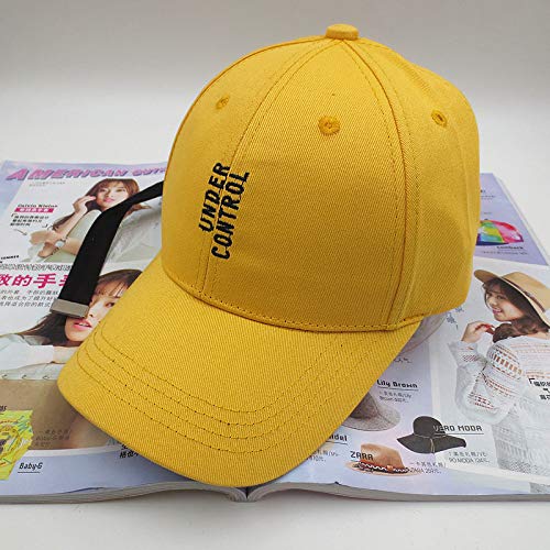 kyprx Gorra de béisbol de Verano Letras de Gorra de cinturón Amarillas Curvas Bordadas a lo Largo del Sombrero para Viajar Sombrero para el Sol