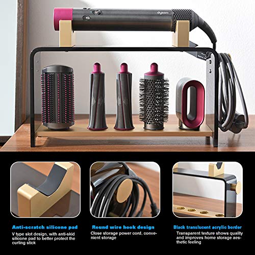 Kyrio - Soporte para rizadores de pelo para Dyson Airwrap Styler rizadores de barriles de pelo, soporte para encimera, soporte de almacenamiento para el hogar, dormitorio, baño, salón de pelo
