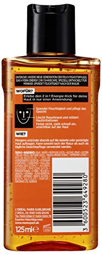 L 'Oréal Men expert Cuidado Facial Hydra Energy de 2 en 1 shavecare con guaraná, 1.25 kg