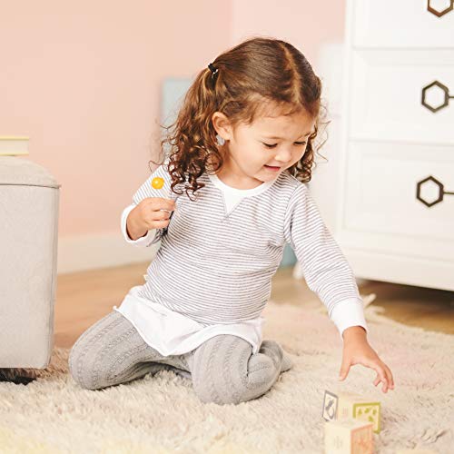 LA Active Polainas Antideslizantes Agarre - 2 Pares - Bebé Niña Infantil Recién Nacido - Algodón de Hilo Tejida (Gris y Negro, 4-5 Años)