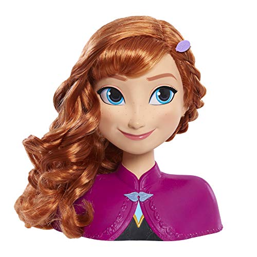 La Frozen – Anna – Cabeza de peluquería Basic, 14 Accesorios de peluquería incluidos, Juguete para niños a Partir de 3 años, FRN41
