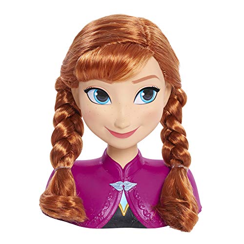 La Frozen – Anna – Cabeza de peluquería Basic, 14 Accesorios de peluquería incluidos, Juguete para niños a Partir de 3 años, FRN41