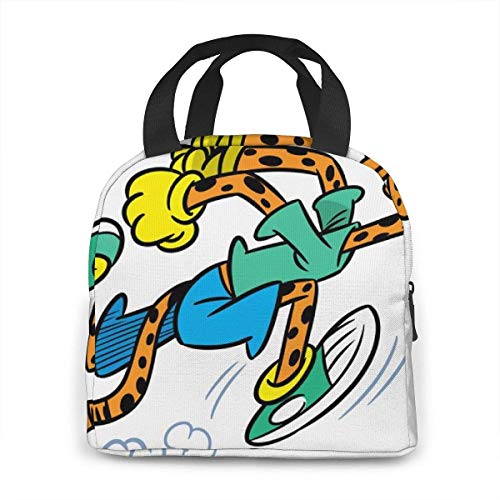 La ilustración muestra el guepardo, que ofrece deportes, correr, aislar, moda, reutilizable, resistente al agua, bolsa de almuerzo, bolsa de almuerzo para el trabajo de oficina, escuela, picnic, send