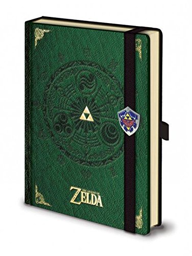 La Leyenda de Zelda Premium A5 cuaderno con lápiz capacitivo Set de regalo. Lujo "Piel Sintética 120 página cuaderno con relieve the Legend of Zelda arte. Plus lápiz capacitivo y bolsa de terciopelo.