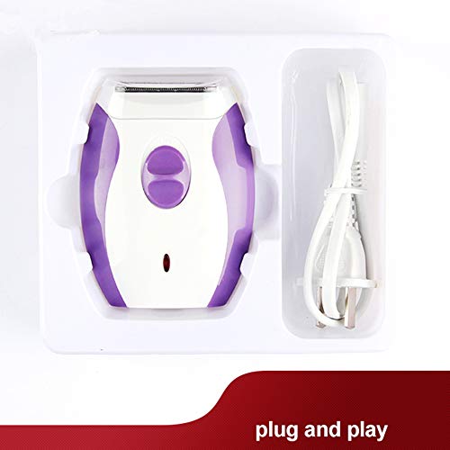 La máquina de afeitar eléctrica femenina del cuerpo de la depiladora no lastima la cortadora portable del pelo de la piel recargable,Purple