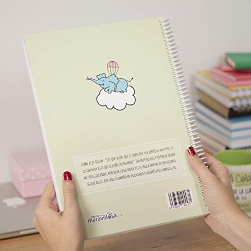 La Mente es Maravillosa - Cuaderno A4 (Lo difícil se logra, lo imposible se intenta) Regalo practico con dibujos graciosos (Diseño Cerdifante)
