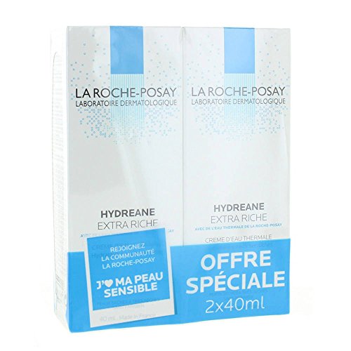 La Roche-Posay Hydreane Extra Rich - Agua termal (2 unidades de 40 ml)
