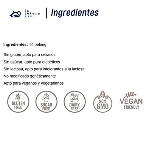 LA TETERA AZUL Té Azul Oolong Premium. Auténtico Y Más Apreciado Té Oolong. Infusión Adelgazante. Bote De 20 Pirámides.
