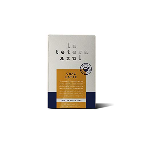 LA TETERA AZUL Té Negro Con Jengibre Y Canela. Infusión Baja En Teína. Té De Canela. Chai Latte. 20 Bolsitas De 2 Gramos.