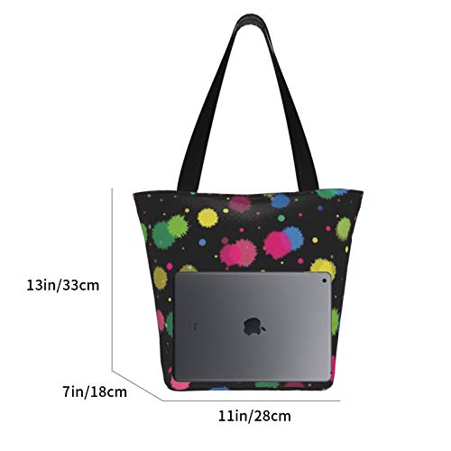 La tinta brillante borra la bolsa de asas de la lona de las mujeres para el supermercado, bolso de compras, asas largas lavables