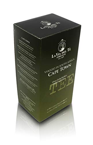 La Via del Te Cape Town, Té Rooibos Aromatizado - 20 Bolsitas Biodegradables - Peso Neto 50gr