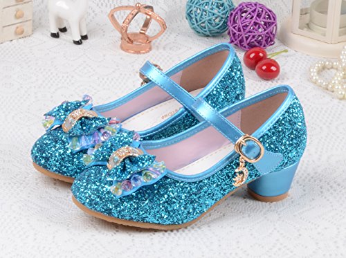 La Vogue Zapatos Zapatilla con Lentejuela Para Niña Princesa Fiesta Azul 33/Longitud Interior 21CM