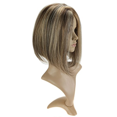 LaaVoo 12" Highlights Front Lace Cabello Natural Pelucas Parte Libre Bob Wigs para Cueros Cabelludos Sensibles 130% de Densidad