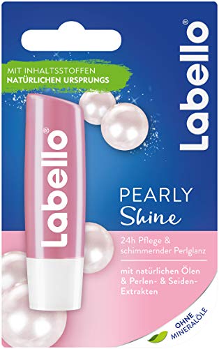 Labello Pearly Shine, lápiz labial con delicado acabado brillante, cuidado intensivo de labios sin aceites minerales, 5,5 g