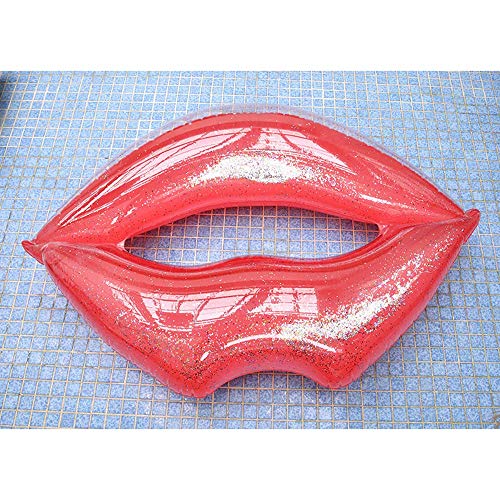 Labios inflable Lentejuelas colchón de aire, juguetes flotador de agua de fiesta en la piscina for adultos de los niños del anillo del círculo Playa Piscina Boca con el índice de inflación, Rojo kyman