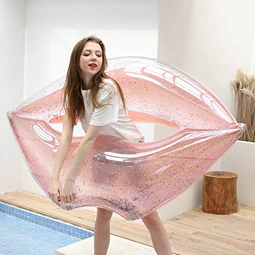 Labios inflable Lentejuelas colchón de aire, juguetes flotador de agua de fiesta en la piscina for adultos de los niños del anillo del círculo Playa Piscina Boca con el índice de inflación, Rojo kyman