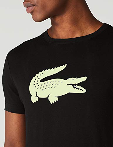 Lacoste Sport Th3377 Camiseta, Negro (Noir/Zeste Fluo 9k8), X-Small (Talla del Fabricante: 2) para Hombre