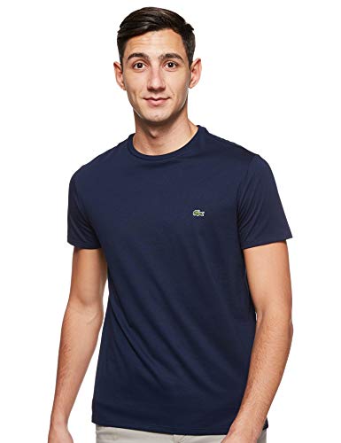 Lacoste TH6709, Camiseta para Hombre, Azul (Marine), L (Talla del fabricante: 5)