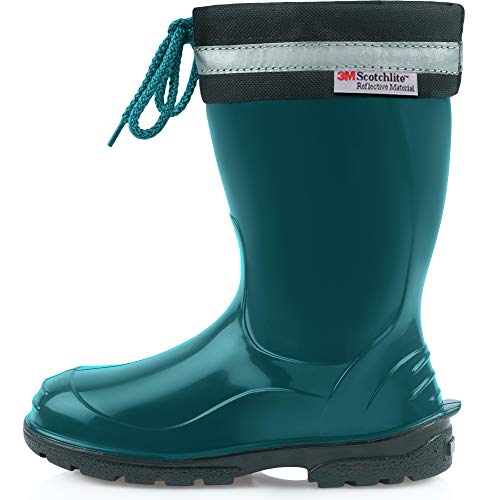 Ladeheid Botas Antideslizantes Unisex Niños Niñas LA-972 (Verde Oscuro/Negro, 20 EU)
