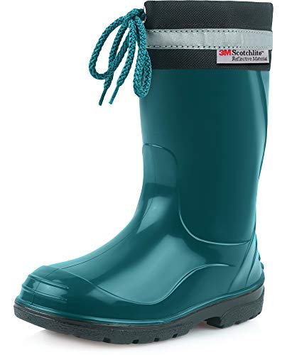 Ladeheid Botas Antideslizantes Unisex Niños Niñas LA-972 (Verde Oscuro/Negro, 20 EU)