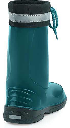 Ladeheid Botas Antideslizantes Unisex Niños Niñas LA-972 (Verde Oscuro/Negro, 20 EU)