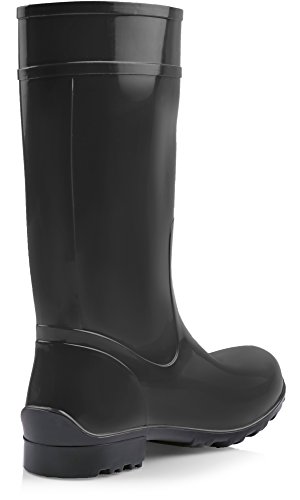 Ladeheid Botas de Agua Antideslizantes en PVC Mujer LA-967 (Negro/Negro, 39 EU)
