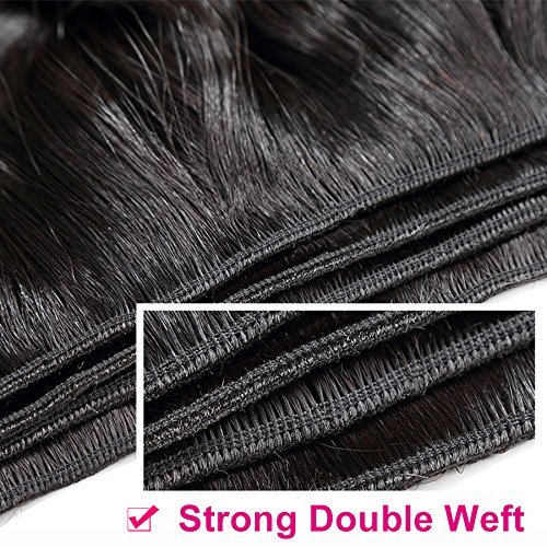 Ladiary pelo natural humano pelo natural humano liso 3 paquetes extensiones de cabello natural Total 300g 18 20 22 pulgadas