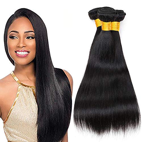 Ladiary pelo natural humano pelo natural humano liso 3 paquetes extensiones de cabello natural Total 300g 18 20 22 pulgadas