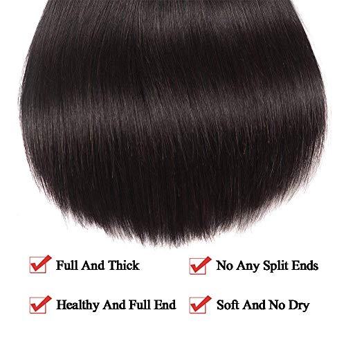 Ladiary pelo natural humano pelo natural humano liso 3 paquetes extensiones de cabello natural Total 300g 18 20 22 pulgadas