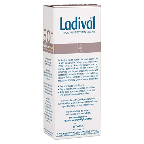 Ladival Urban Fluid Protector Solar con Color - Oil Free - FPS 50+, 50 ml