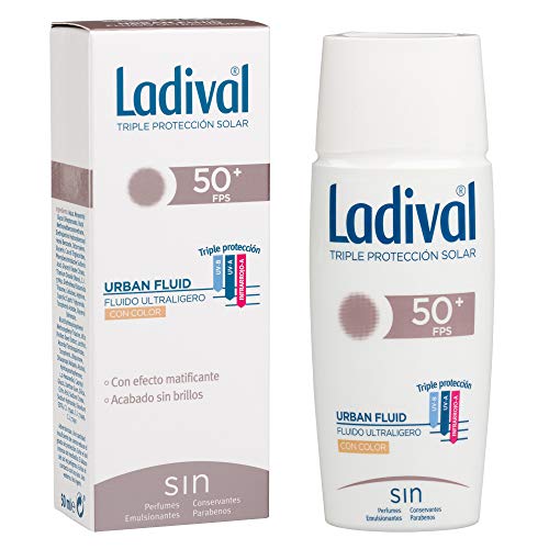 Ladival Urban Fluid Protector Solar con Color - Oil Free - FPS 50+, 50 ml