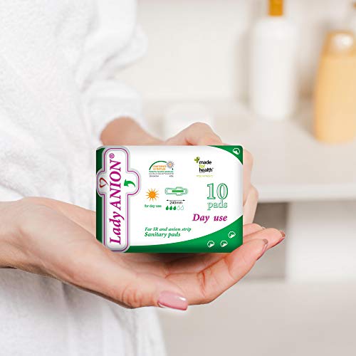 Lady Anion Compresas Sanitarias y Salvaslips, Algodón organico certificado – 3 Tipos en 1 set (en total 142 piezas) I Compresas algodon