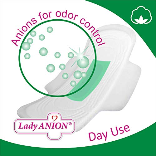 Lady Anion Compresas Sanitarias y Salvaslips, Algodón organico certificado – 3 Tipos en 1 set (en total 142 piezas) I Compresas algodon