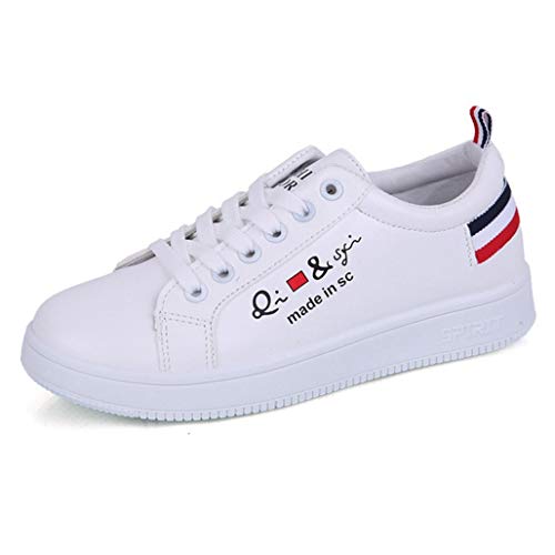 Lady White Shoes Cuero de PU Low-Top Ligero Plano Estilo Simple Estilo Dulce Punta Redonda Verano Otoño Casual Zapatillas