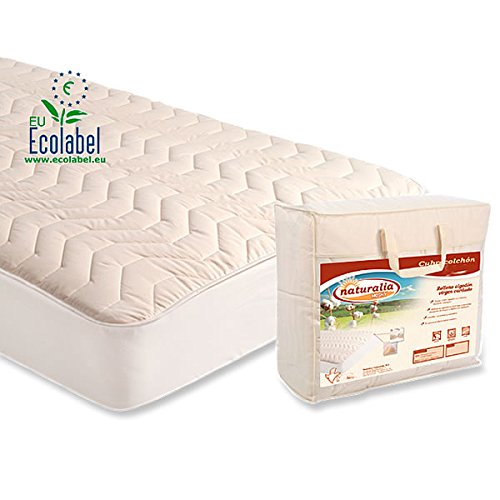 LAGARTERANA Protector CUBRECOLCHÓN ECOLÓGICO Y Acolchado (para Cama 150x190 cm.)