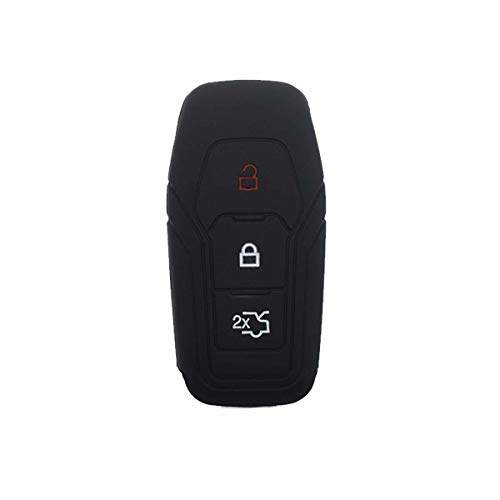 Lage [y] Funda de silicona para mando a distancia Ford (ver compatibilidad en las Fotos) 3 Botones para los modelos PUR Focus KA b-max Edge Fiesta Galaxy Mustang S-Max (Negro)