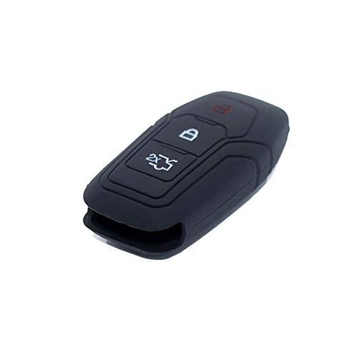 Lage [y] Funda de silicona para mando a distancia Ford (ver compatibilidad en las Fotos) 3 Botones para los modelos PUR Focus KA b-max Edge Fiesta Galaxy Mustang S-Max (Negro)
