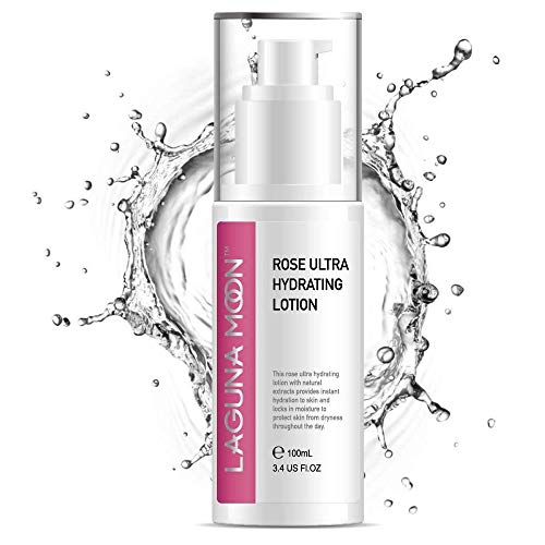 Lagunamoon Crema Hidratante Facial, Loción de Rosa Antiedad, Antiarrugas, Antimanchas, 100ml