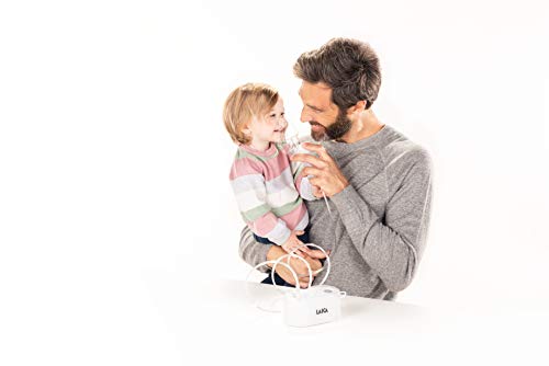 Laica NE3003 Nebulizador de pistón portátil, válido para adultos y niños, muy pequeño y silencioso, color blanco