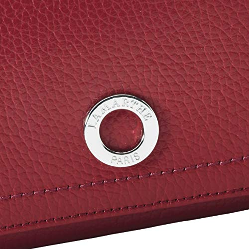 LAMARTHE PARIS - Cartera elegante, cuero, para las mujeres, con mucho espacio para las tarjetas, de color rojo