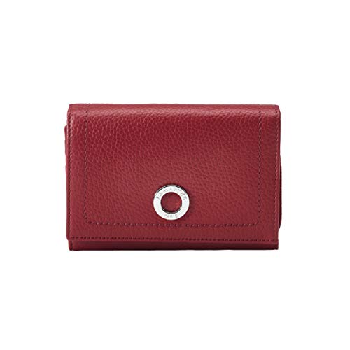 LAMARTHE PARIS - Cartera elegante, cuero, para las mujeres, con mucho espacio para las tarjetas, de color rojo