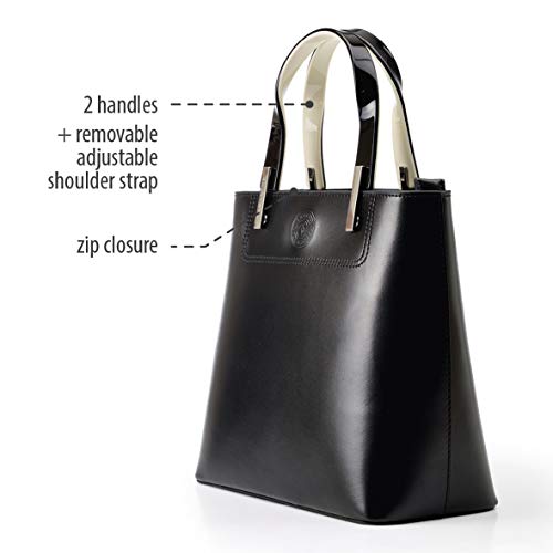 Lamarthe Portofino - Bolso de mano, Negro (Negro ), (L) 25 x (H) 23 x (P) 12 cm